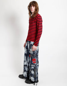 SKULL INDIGO DENIM STORM WASH PANT