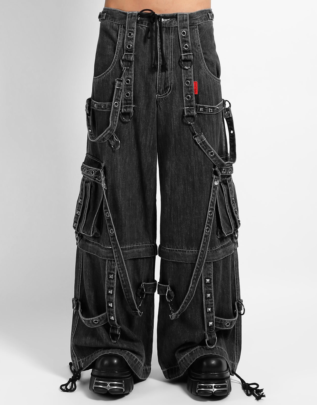 DENIM STRAP PANT BLACK