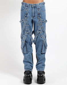 Y-HARNESS PANT LIGHT INDIGO DENIM – trashandvaudeville