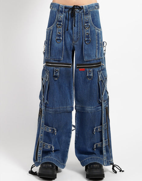 X-STRAP PANT BLUE DENIM – trashandvaudeville