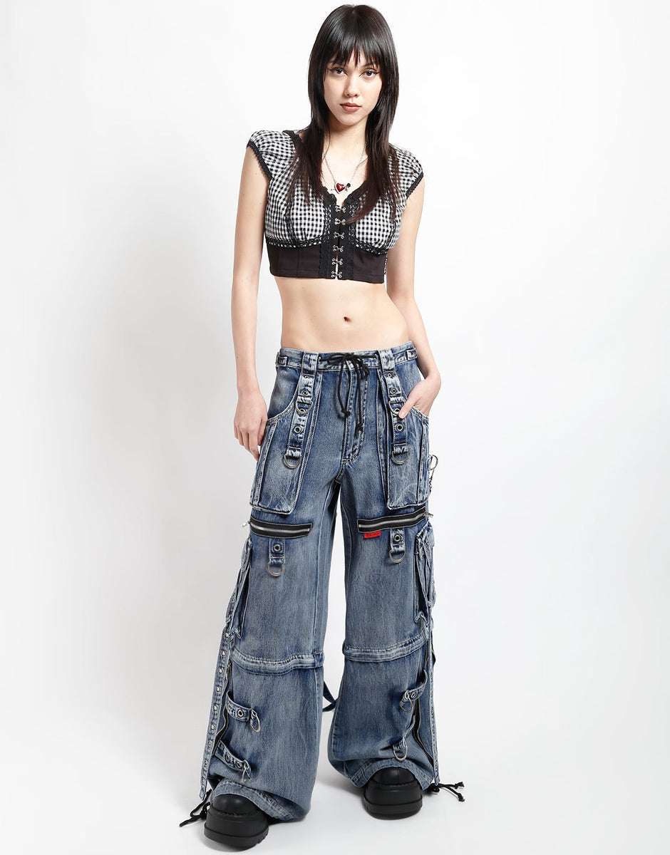 X-STRAP PANT FOG WASH INDIGO DENIM – trashandvaudeville