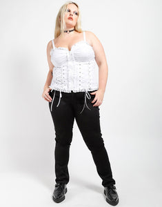 CURVE SKULL EMBROIDERY CORSET