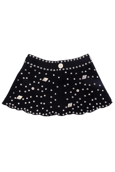 MARQUEE BLACK SUEDE SILVER SKIRT