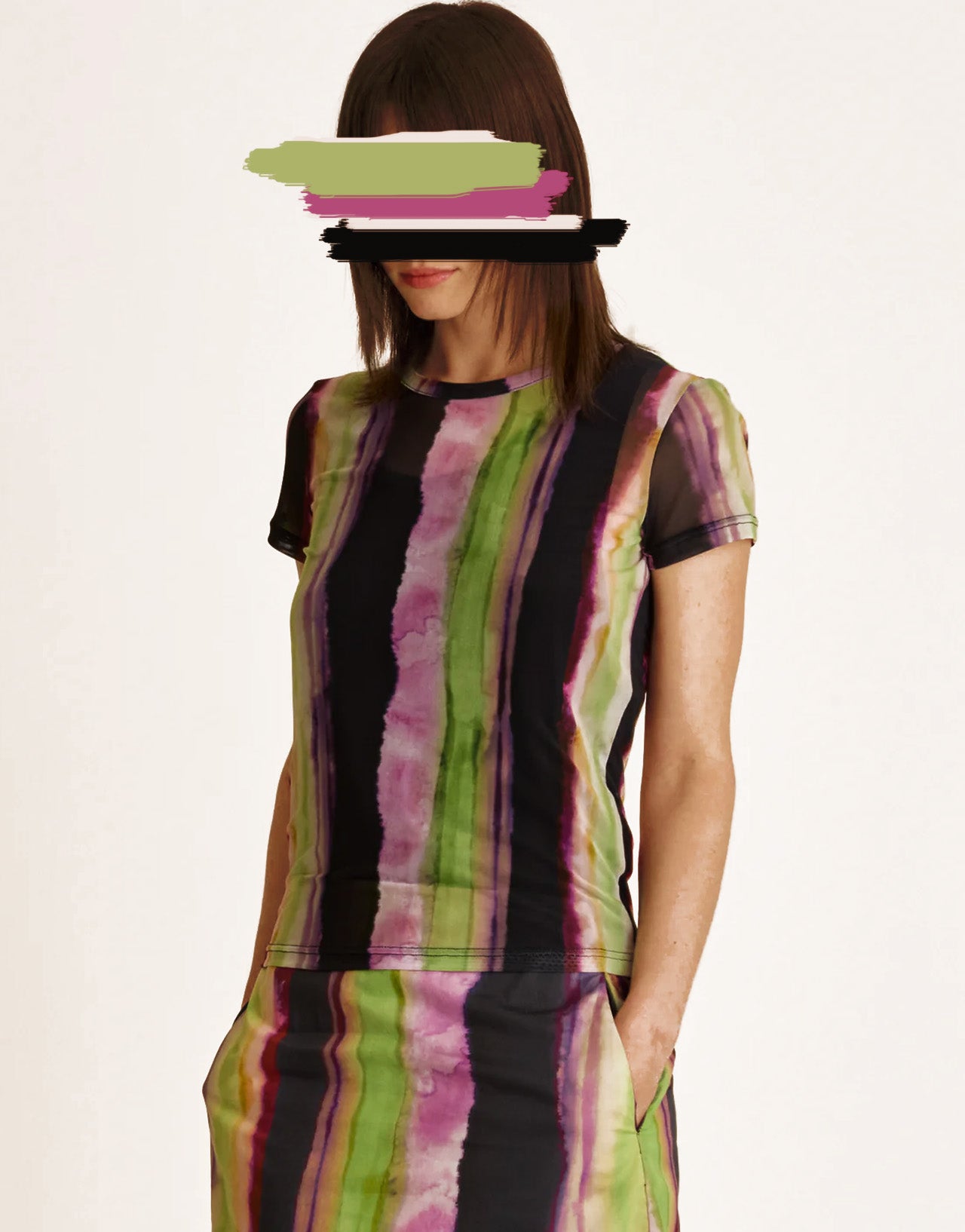 MIDORI MESH SS STRIPE MULTI