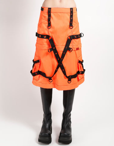 ZIP OFF MEGA NYLON SKIRT NEON ORANGE