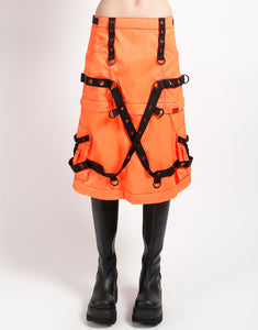 ZIP OFF MEGA NYLON SKIRT NEON ORANGE