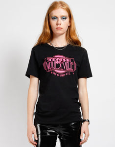 Black & Pink Trash & Vaudeville Logo T-Shirt