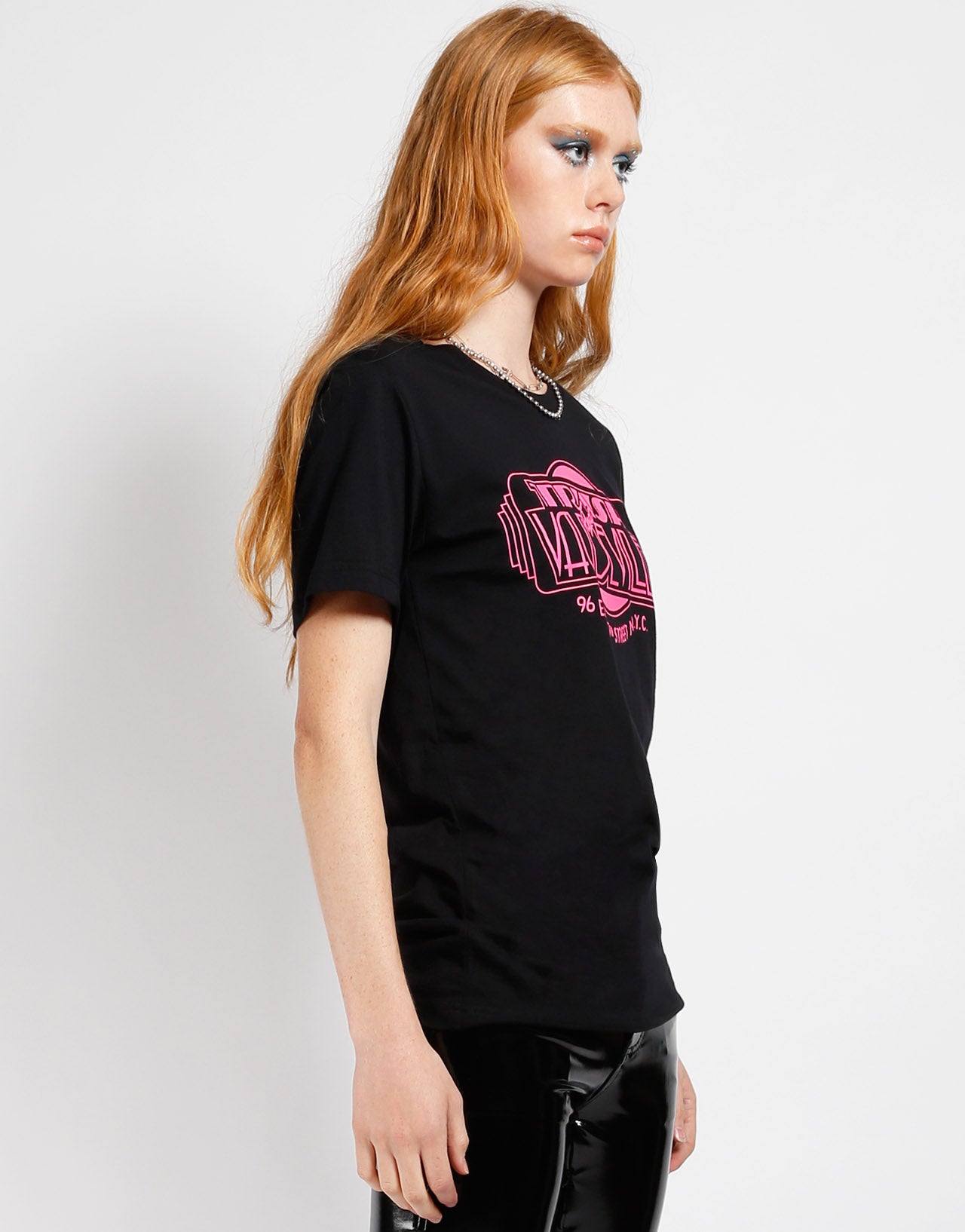 Black & Pink Trash & Vaudeville Logo T-Shirt