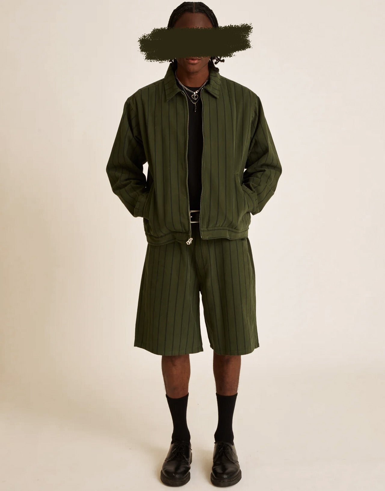 STRIPE BAGGY DENIM SHORT DUFFLE BAG MULTI