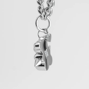 MEGA PIERCED GUMMY BEAR CHAIN SILVER
