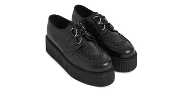 ORIGINAL WULFRUN DOUBLE SOLE CREEPERS IN BLACK LEATHER