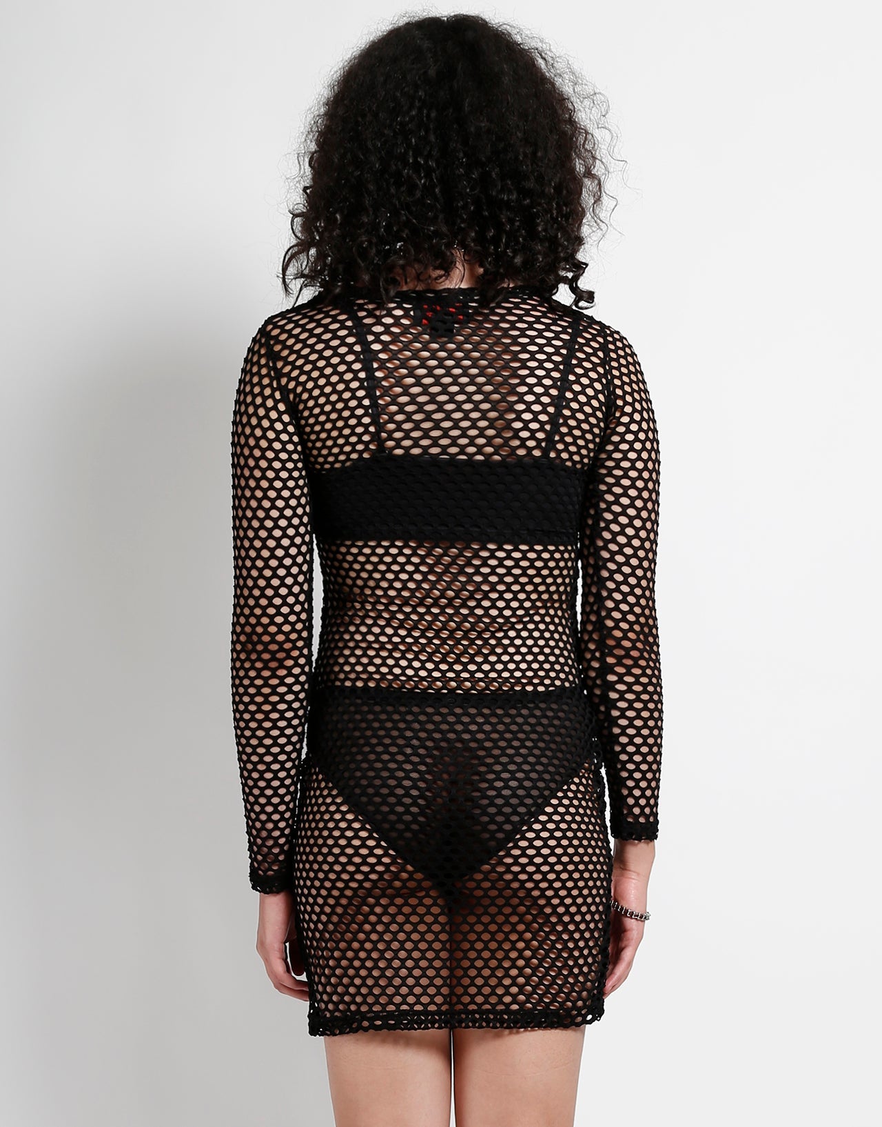 MARY Q MESH LONG SLEEVE DRESS