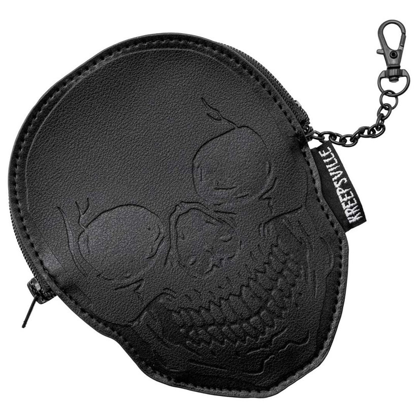 EMBOSSED SKULL ZIP WALLET