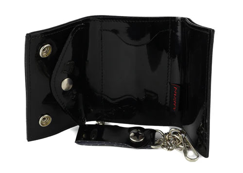 TRIFOLD WALLET BLACK PATENT