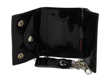TRIFOLD WALLET BLACK PATENT