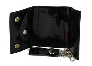 TRIFOLD WALLET BLACK PATENT
