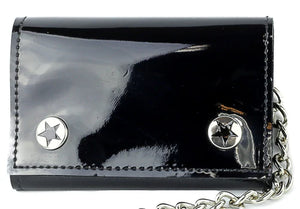 TRIFOLD WALLET BLACK PATENT