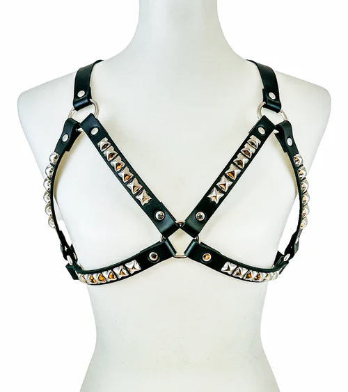 PYRAMID BRA HARNESS BLACK/SILVER