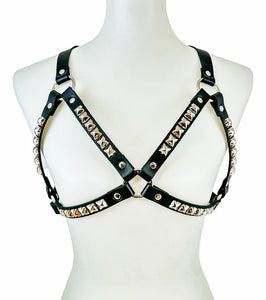 PYRAMID BRA HARNESS BLACK/SILVER