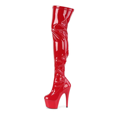 ADORE-300 THIGH HIGH BOOT RED PATENT