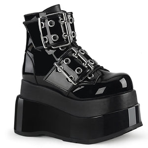 BEAR-104 BLACK PATENT/BLACK VEGAN LEATHER