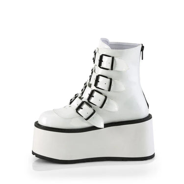 DAMNED-105 WHITE HOLOGRAPHIC PLATFORM BOOT