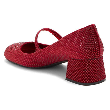 REGAL MARY JANE HEELS IN RED VELVET