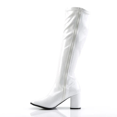 WHITE PATENT GOGO BOOT