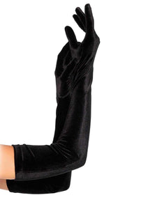 OPERA LENGTH VELVET GLOVES BLACK
