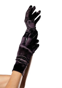 SATIN WRIST LENGTH GLOVES BLACK