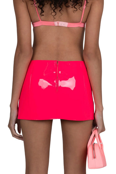 MAISY FUCHSIA NEON PATENT SKIRT