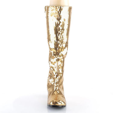 SPE-300SQ GOLD SEQUIN GOGO BOOTS