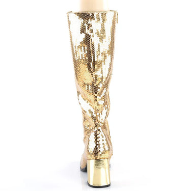 SPE-300SQ GOLD SEQUIN GOGO BOOTS