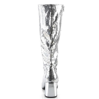 SPE-300SQ SILVER SEQUIN GOGO BOOTS