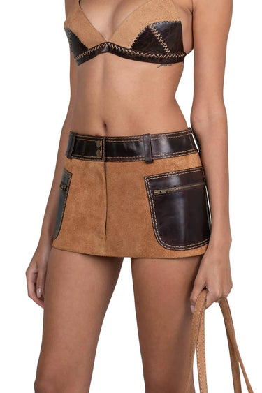 TACTICS TAN SUEDE BROWN SKIRT