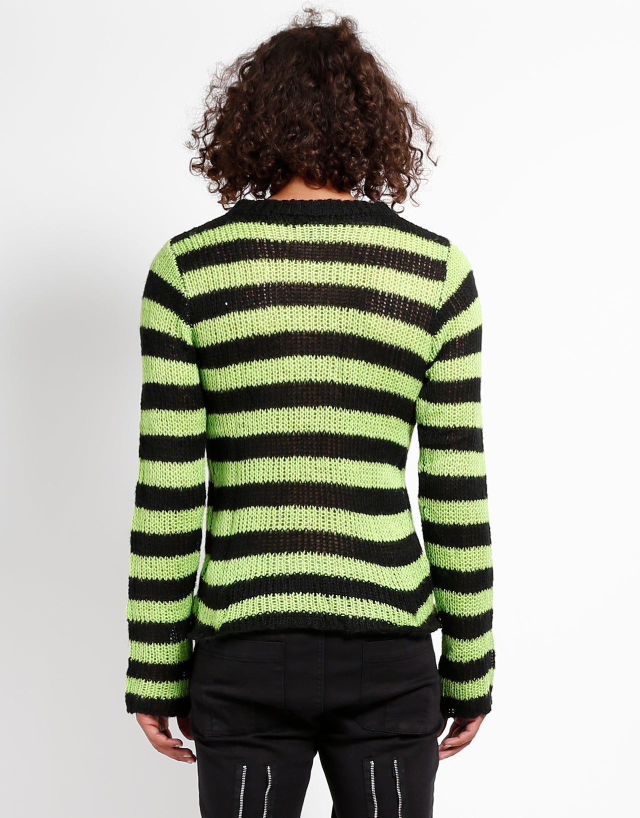 RAG STRIPE SWEATER LIME