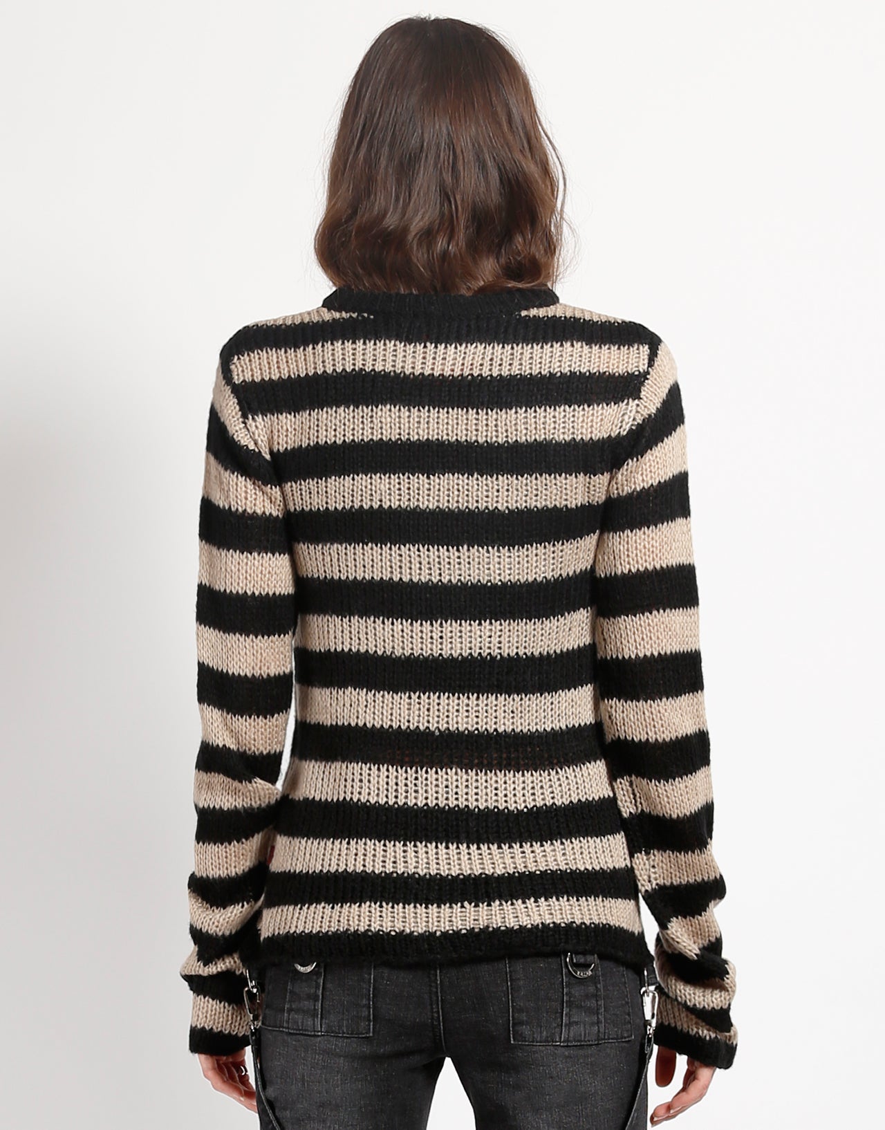 RAG STRIPE SWEATER IVORY