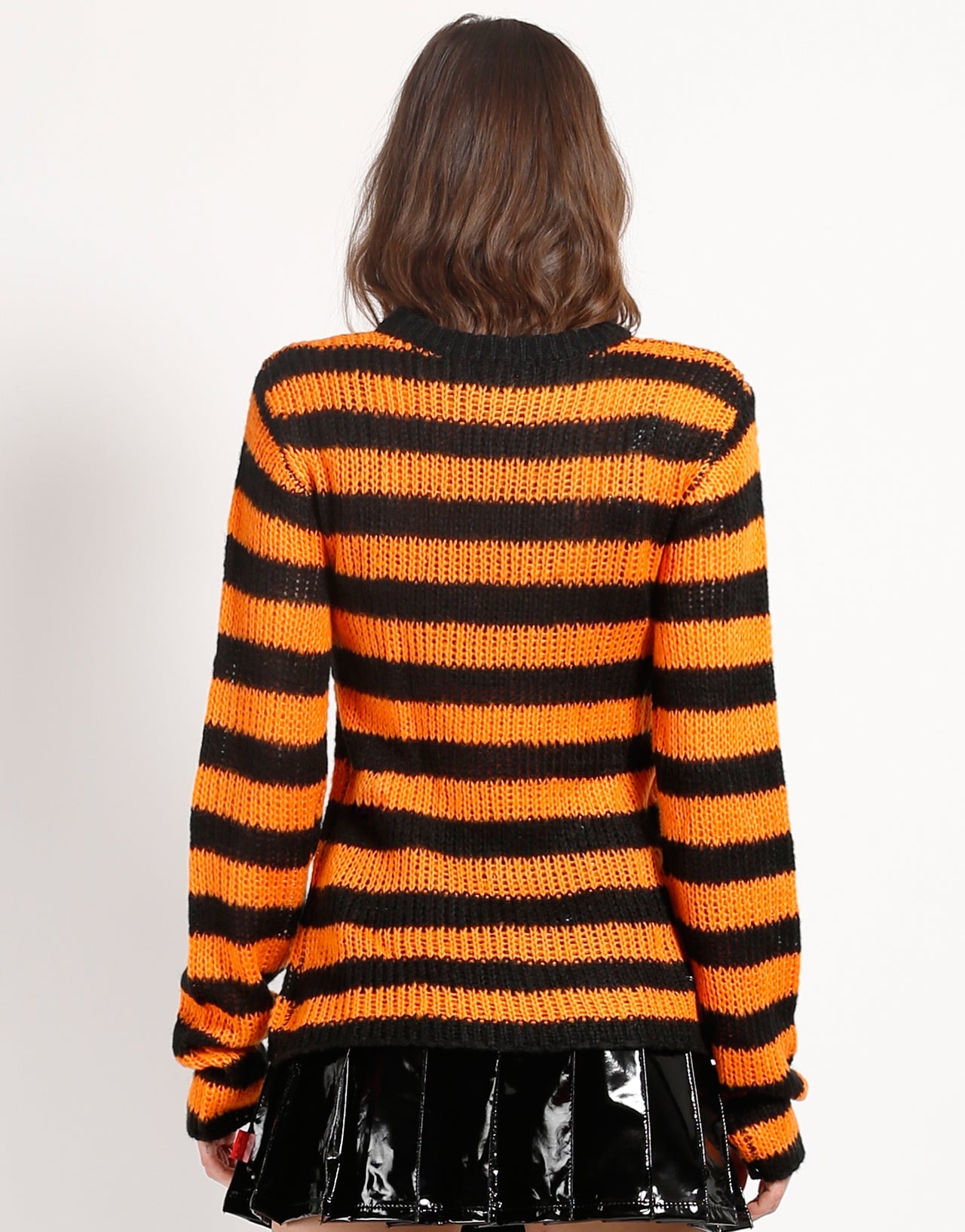 RAG STRIPE SWEATER ORANGE