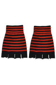 Striped Fingerless Gloves