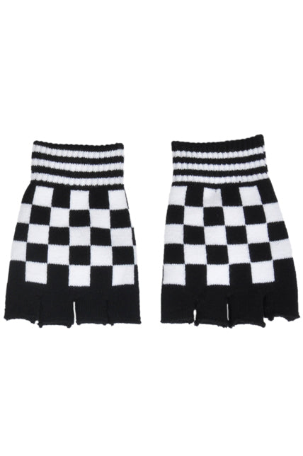 Checkered Fingerless Gloves