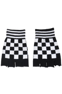 Checkered Fingerless Gloves