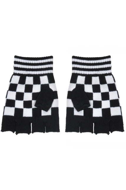 Checkered Fingerless Gloves