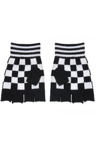 Checkered Fingerless Gloves