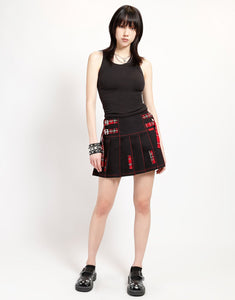 PLEATED STRAP SKIRT