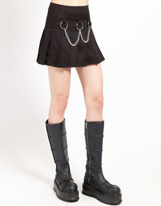 MARY CHAIN PLEATED SKIRT BLACK