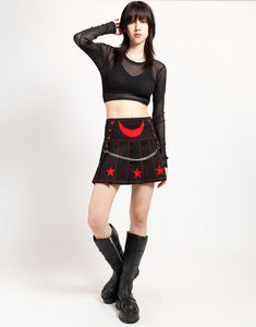 I AM A STAR PLEATED SKIRT RED