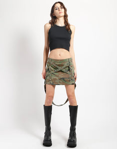 TRIPLE ZIP OFF SKIRT CAMO trashandvaudeville