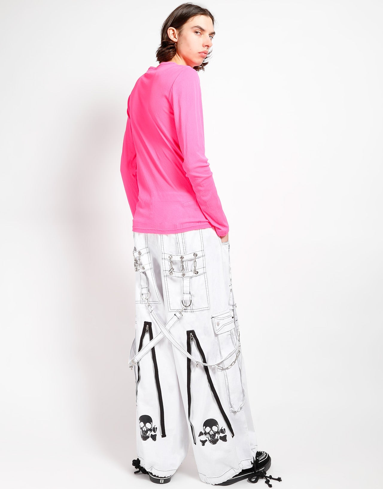 BACK UP SKULL PANT - WHITE