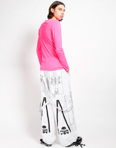 BACK UP SKULL PANT - WHITE