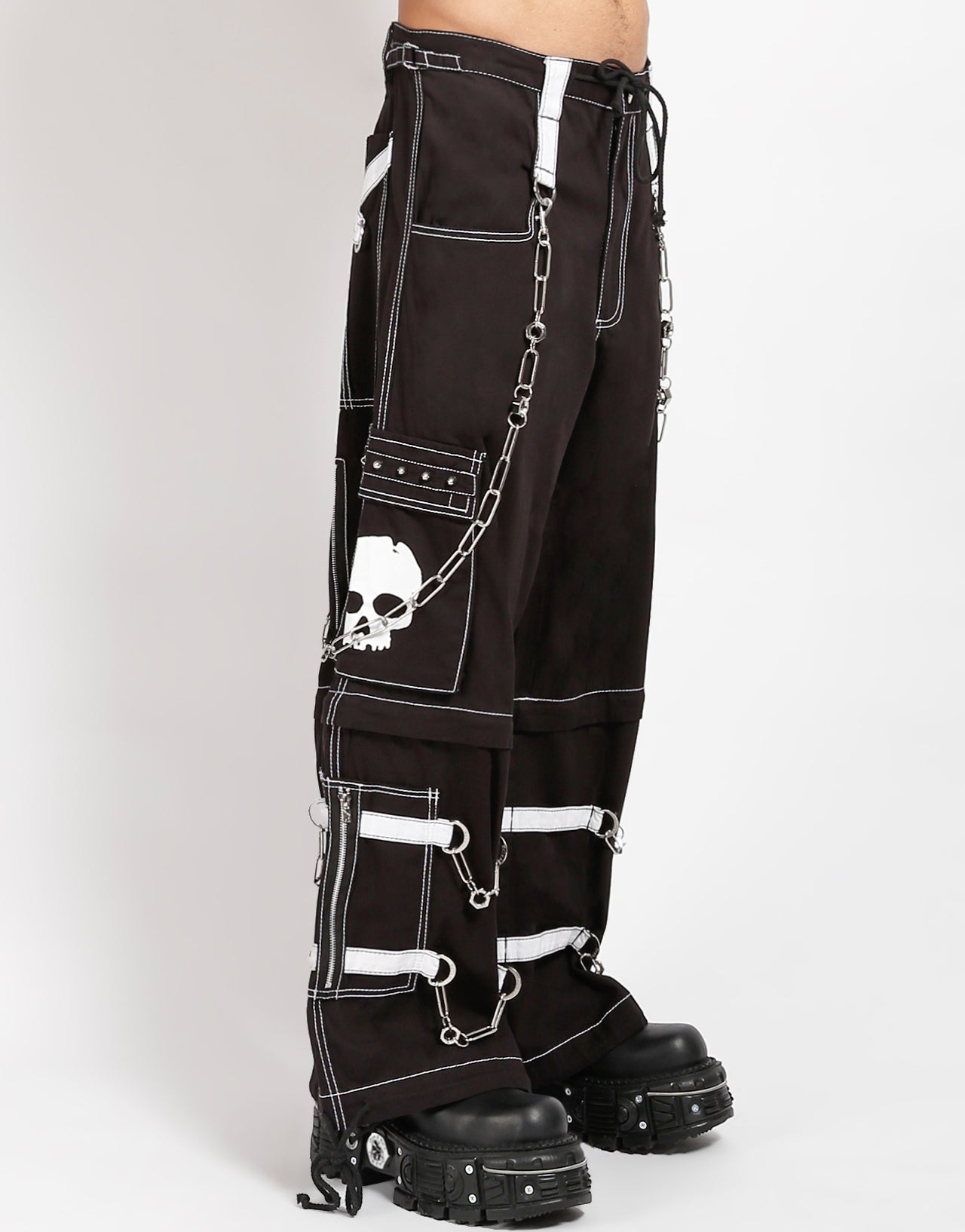 SKULL ZIP OFF PANT WHITE